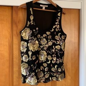 Black golden sequin top